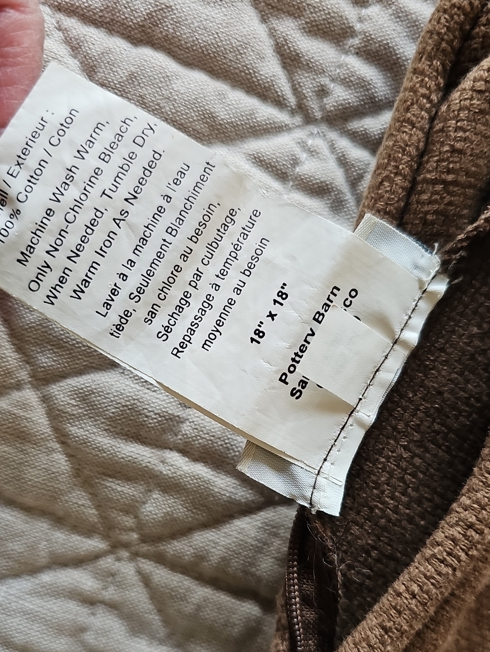 4 Pottery Barn Pillow Covers 2 Shades Of Brown 18 X 18 - Picture 6 of 6